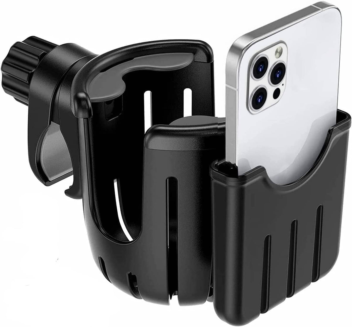 Pushchair phone holder outlet