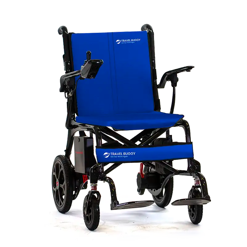 Travel Buggy Electric Wheelchair AEROLUX Seat Color Blue US Travel